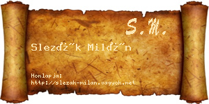 Slezák Milán névjegykártya