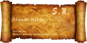 Slezák Milán névjegykártya