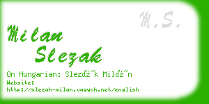 milan slezak business card